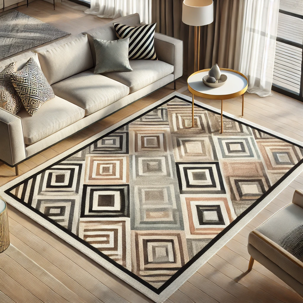 Rugs 9x12 Geometric Rug Modern Large Room Rug Top View